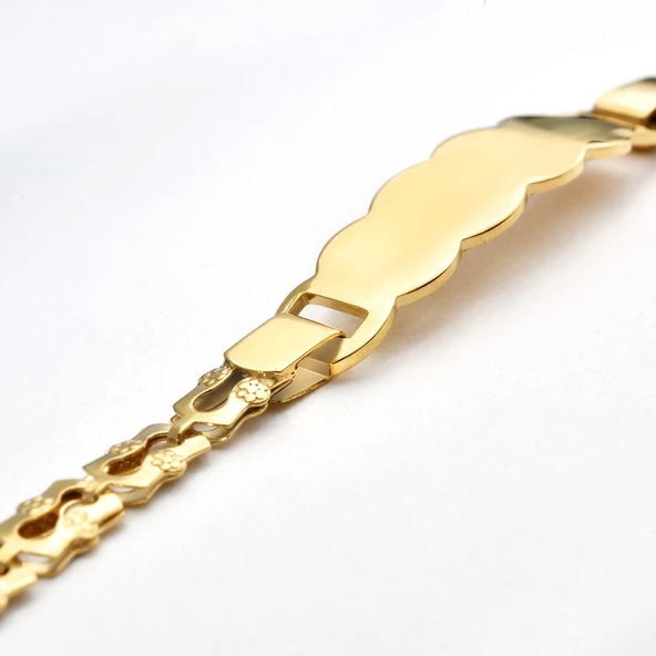 14 Ayar Altın Kaplama Kişiye Özel Bebek & Çocuk Gümüş Künye  - BPC00106 ürün görseli 1