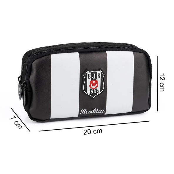 Beşiktaş 2 Bölmeli Çubuklu Suni Deri Kalemlik (25359) - 2