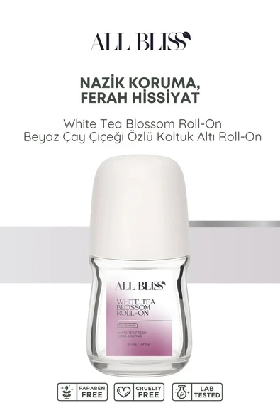ALL BLİSS All Bliss Roll On 50 ml  White Tea Ter Kokusu Önleyici Ferahlatıcı Bakım ürün görseli