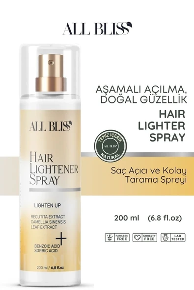 ALL BLİSS Doğal Papatya Özlü Saç Renk Açıcı Sprey 200 ml  Yeşil Çay ve Bitki Özleri ile Saç Açıcı  Parlaklık ürün görseli 1