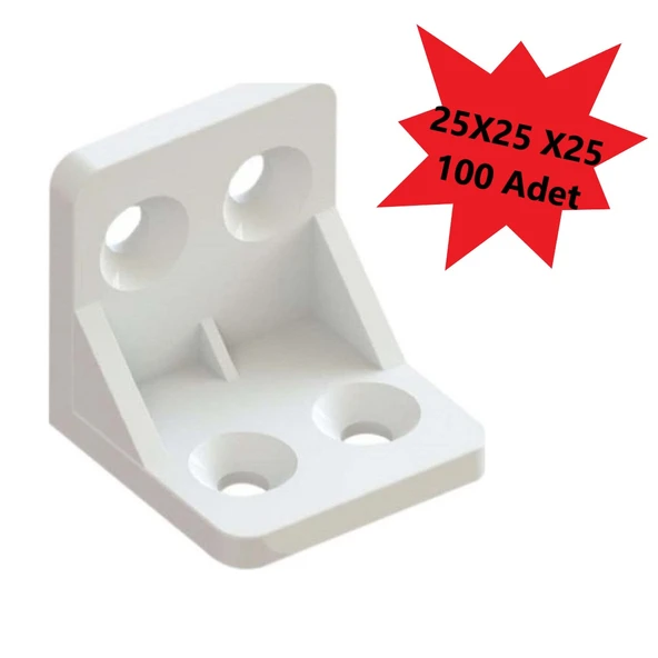 Plastik L Köşe Bağlantı Aparatı, L Plastik Gönye Köşebent Beyaz 100 Adet - Resim 2