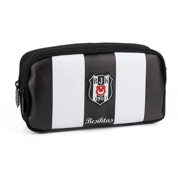 Beşiktaş 2 Bölmeli Çubuklu Suni Deri Kalemlik (25359) - 1