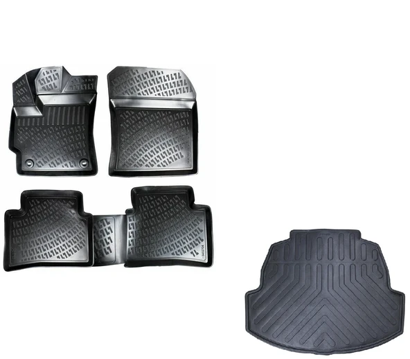 Rizline Toyota Corolla Sedan (Benzin & Lpg) 2019 Sonrası Uyumlu 3D Havuzlu Paspas + Bagaj Havuzu Set