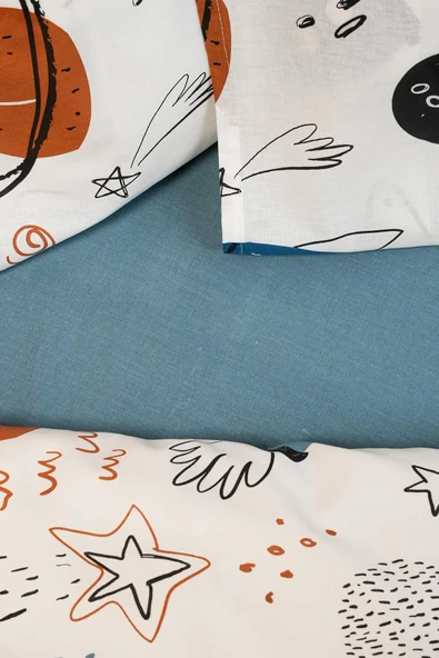 Cotton Collection %100 Pamuk Bebek Nevresim Takımı Space - 5