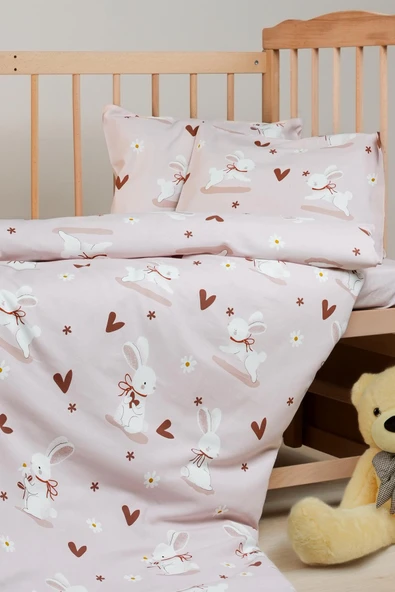 Cotton Collection %100 Pamuk Bebek Nevresim Takımı Bunnies - 2