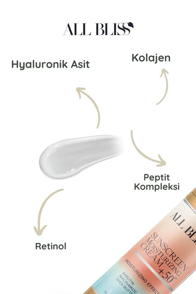 ALL BLİSS All Bliss SPF 50+ Nemlendirici Güneş Kremi 50 ml  Yüksek Korumalı  Yoğun Nemlendirici Güneş Bakımı - Resim 4