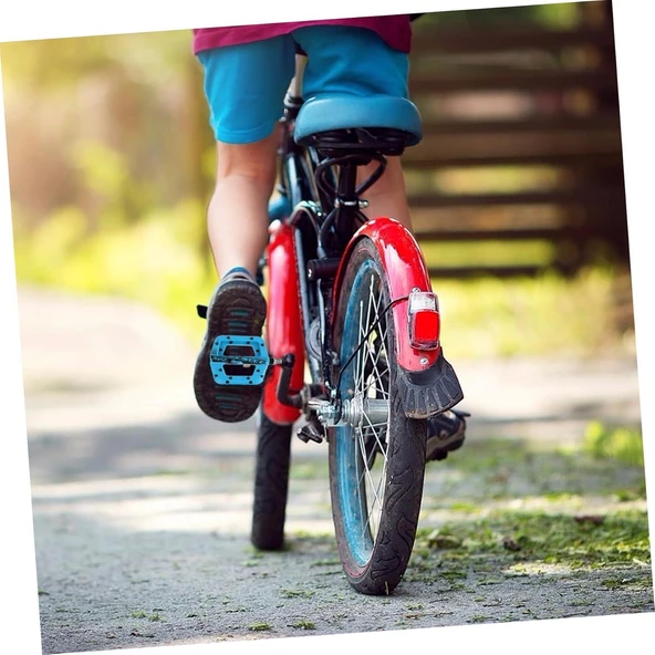 Enlee Renkli Çivili Kaymaz Platform Pedal MTB Rulmanlı Plastik Alüminyum Pedal Ultra Hafif Mavi - Resim 7