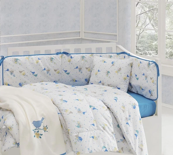 La Notte Ranforce Bebe Nevresim Takımı Lola Mavi