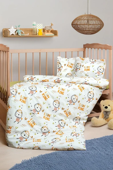 Cotton Collection %100 Pamuk Bebek Nevresim Takımı Lion