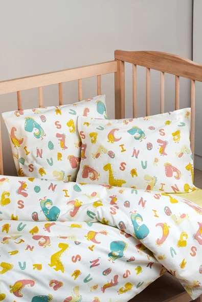 Cotton Collection %100 Pamuk Bebek Nevresim Takımı Dinosaurs - 3