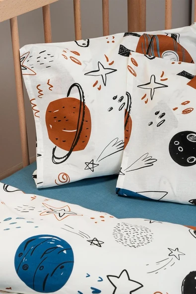 Cotton Collection %100 Pamuk Bebek Nevresim Takımı Space - 4