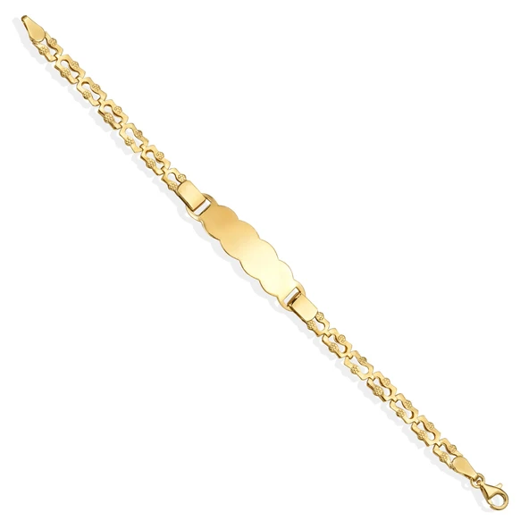 14 Ayar Altın Kaplama Kişiye Özel Bebek & Çocuk Gümüş Künye  - BPC00106 - Resim 3