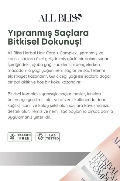 ALL BLİSS Gül Özlü Saç Bakım Yağı 50 ml - Resim 2