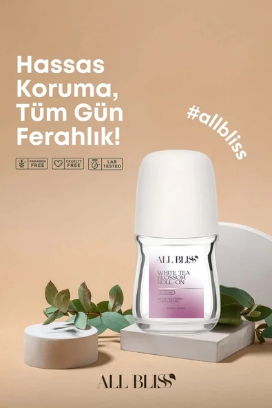 ALL BLİSS All Bliss Roll On 50 ml  White Tea Ter Kokusu Önleyici Ferahlatıcı Bakım - Resim 4
