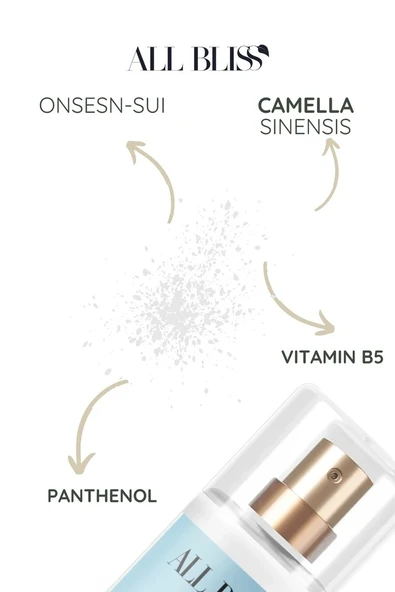 ALL BLİSS Hassas Ciltlere Onarıcı ve Yatıştırıcı Termal mineral Su Spreyi 200 ml Yeşil Çay  Bitki Özleri - Resim 2