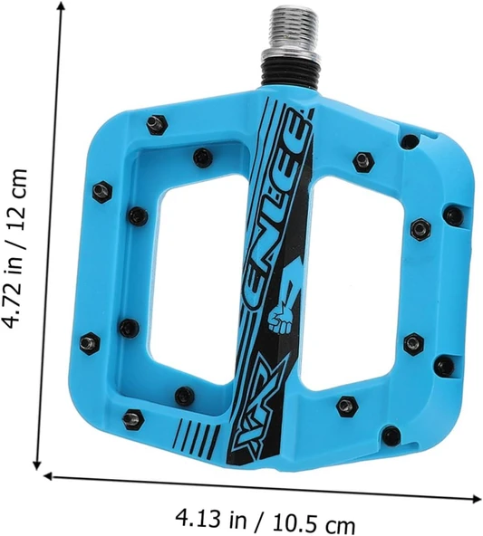 Enlee Renkli Çivili Kaymaz Platform Pedal MTB Rulmanlı Plastik Alüminyum Pedal Ultra Hafif Mavi - Resim 2