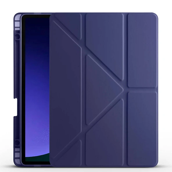 Galaxy Tab S10 FE Kılıf Tri Folding Kalem Bölmeli Standlı Kılıf - 3