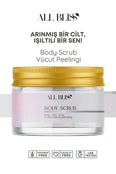 ALL BLİSS Vücut Peelingi 200 ml  Hindistan Cevizi Deniz Tuzu ve Yeşil Çay Özlü Body Scrub ürün görseli 1