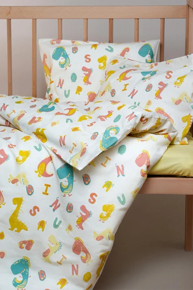 Cotton Collection %100 Pamuk Bebek Nevresim Takımı Dinosaurs - 2