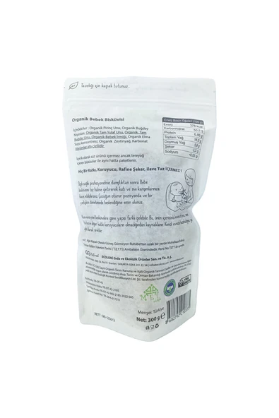 2'li Organik Bebek Bisküvisi 2x300 gr 6 Ay