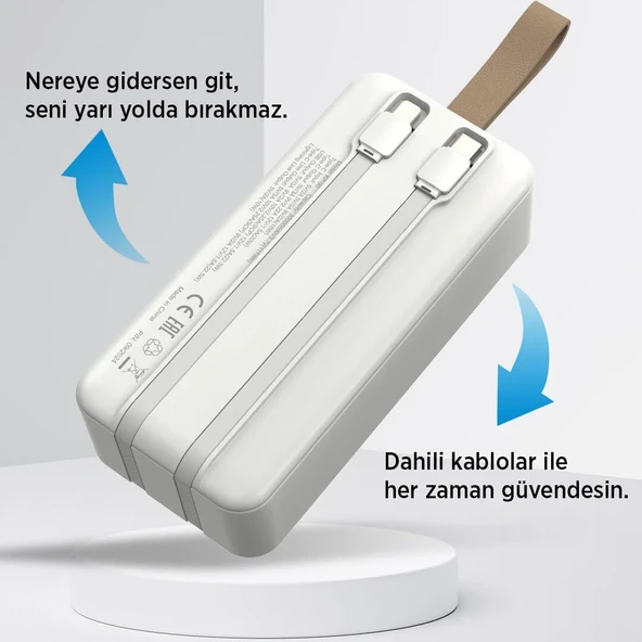 30.000 mAh Powerbank 22.5W Hızlı Şarj Destekli Dijital Ekran Göstergeli - 4