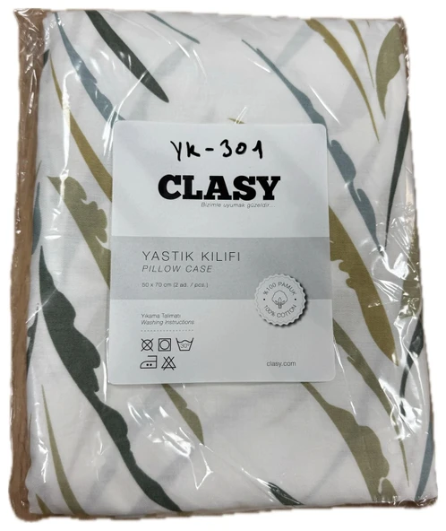 Clasy Ranforce %100 Pamuk Saten 2 Adet Yastık Kılıfı Çizgili Çok Renkli - 3