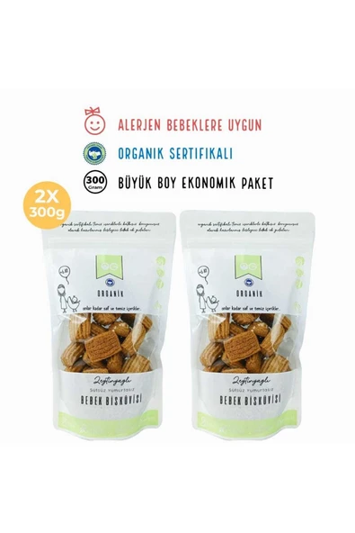 2'li Organik Bebek Bisküvisi 2x300 gr 6 Ay - 2