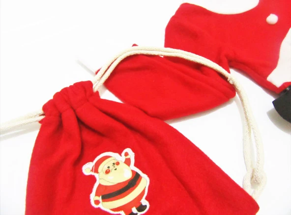 salarticaret Kız Çocuk Noel Çanta Elbise Kostüm- Kırmızı - 3