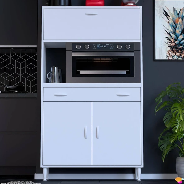 Modilayn VİO (90x163,4x32.5 cm) Çekmeceli, Kapaklı, Ekmeklikli. Mini/Midi Mikrodalga Mutfak Dolabı ürün görseli 1