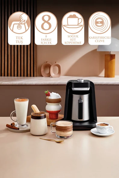 ARZUM OK0020 OKKA RICH SPIN PRO TURK KAHVE MAKINESI BAKIR - Resim 2