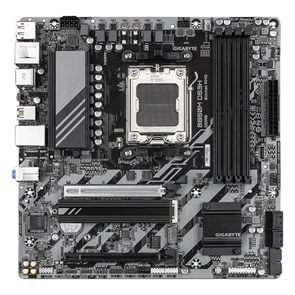 Gigabyte B850M DS3H DDR5 (8200MHz)OC M.2 HDMI/DP/USB-C PCIe 5.0 AM5 mATX Anakart - 2
