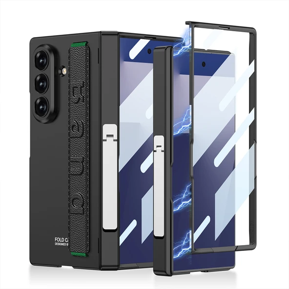 Galaxy Z Fold 7 Kılıf Zore Kıpta KPT-01 Standlı Kapak - 9