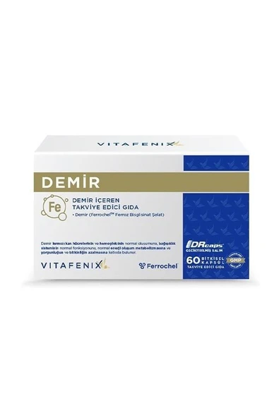 Vitafenix Demir Takviye Edici Gıda 60 Bitkisel Kapsül- SKT: 01/2027 - 1