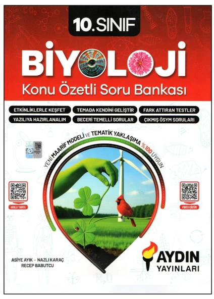 Aydın 10. Sınıf Biyoloji Konu Özetli Soru Bankası