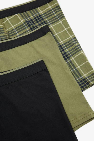 Stripe Detailed 3lü Çok Renkli Boxer - 5