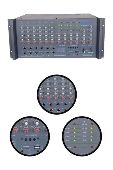 Startech Quadro Q6-1200 USB 4x300W 4 Çıkışlı Power Mixer Anfi ürün görseli 1