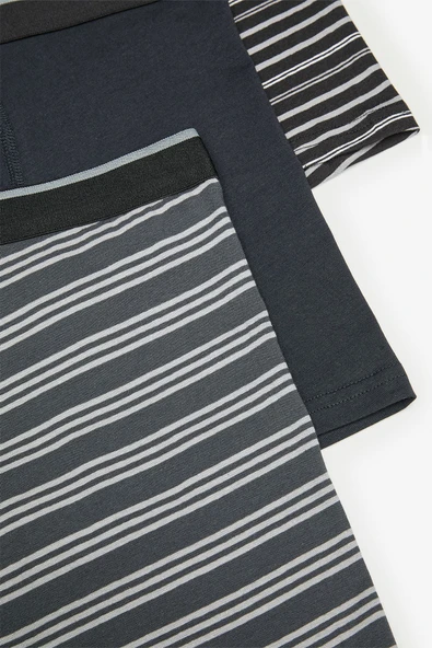 Erkek Pamuklu Thin Stripe 3lü Çok Renkli Boxer - Resim 5
