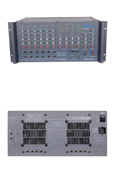 Startech Quadro Q6-1200 USB 4x300W 4 Çıkışlı Power Mixer Anfi - Resim 2