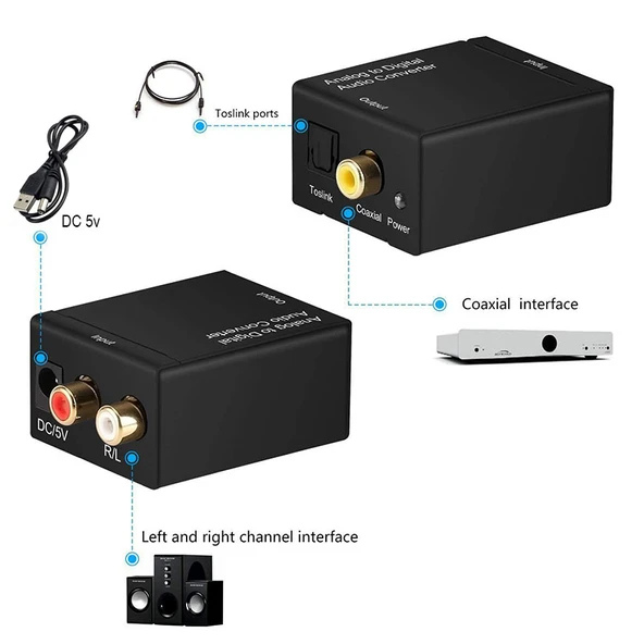 Analog to dijital audio converter Analog Sesten S/PDIF Dijitale Dönüştürücü - 4