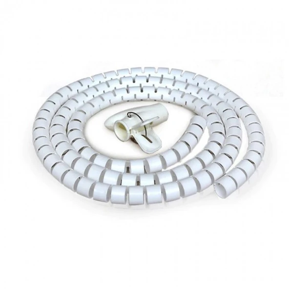 Spiral kablo toplayıcı kablo kanalı kablo düzenleyici Çapı 20mm beyaz 1.5m ürün görseli 1