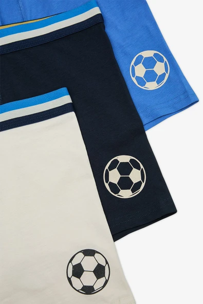 ErkekPamuklu Soccer 3lü Çok Renkli Boxer - Resim 5
