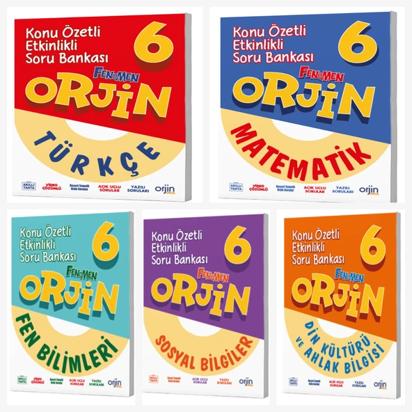 Orjin 6. Sınıf Soru Bankası Set ( Türkçe & Matematik & Fen & Sosyal & Din )