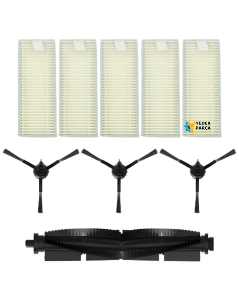 Arçelik Uyumlu Imperium Robo RS 9121 Robot Süpürge Ana Fırçası, Hepa Filtre 5 Adet, Yan Fırça 3 Adet ürün görseli 1