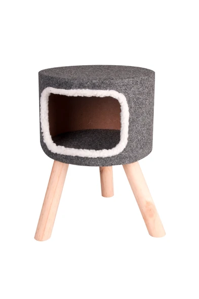 Karlıe İskandinav Kedi Evi 35x35x50cm Gri ürün görseli