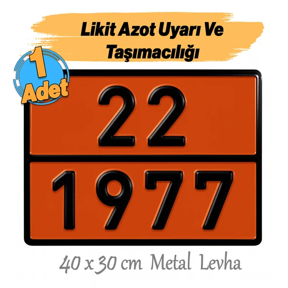 Metal 40x30 cm Levha (1 Adet) 22-1977 Likit Azot Uyarı Levhası Alüminyum Taşımacılık Tehlikeli Madde - Resim 3
