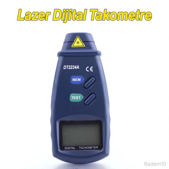 Dijital Lazer Takometre Motor Sanayi Tipi Makine Hassas Devir Ölçer RPM Metre El Tipi Ölçüm Cihazı - Resim 2