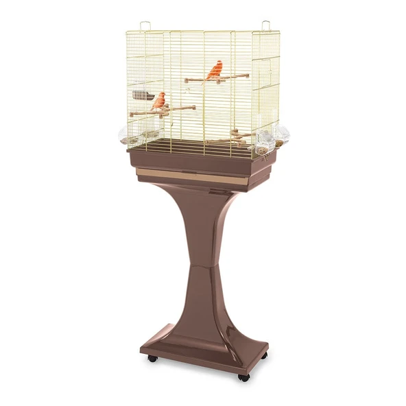 Imac Camılla Ayaklı Kuş Kafesi Kahve/gold 50x30x56/127cm