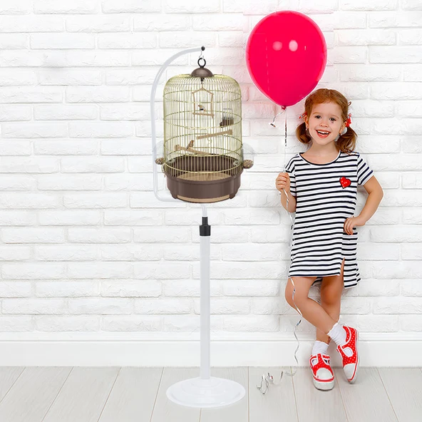 Imac Mılly Yuvarlak Kuş Kafesi Kahve/gold 2-li 33x53cm3 - Resim 2