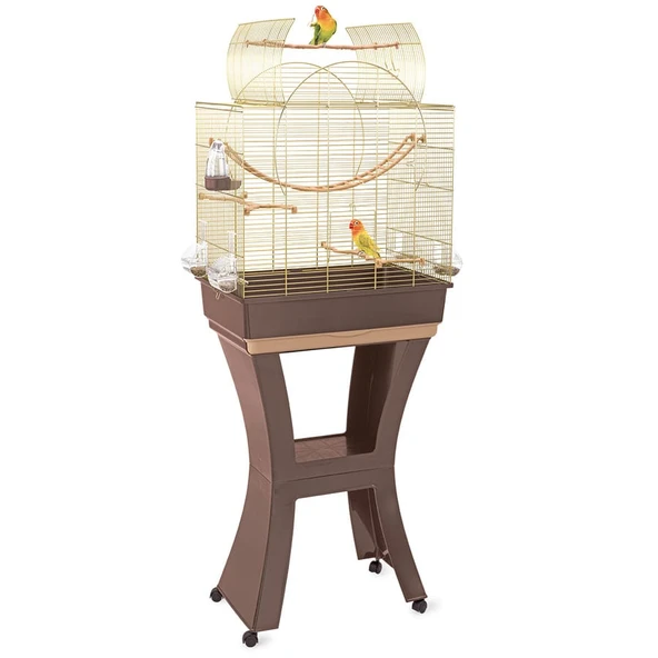 Imac Matılde Ayaklı Kuş Kafesi Kahve/gold 58x38x71/143cm