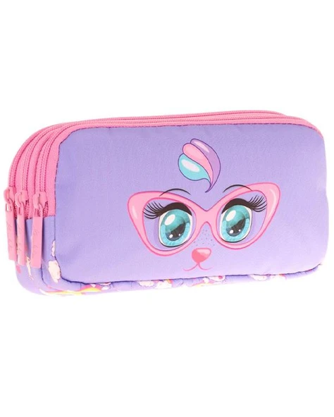 Kaukko Kids 3 Bölmeli Kalem Çantası Toys Cat L8236 - Resim 2